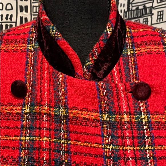 JSJ Petites Stewart Plaid Double Breasted Jacket - Picture 2 of 6